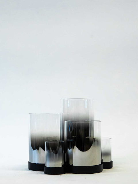 Windlicht- Waxinelichthouder- J-line - 5 glas- metaal zwart